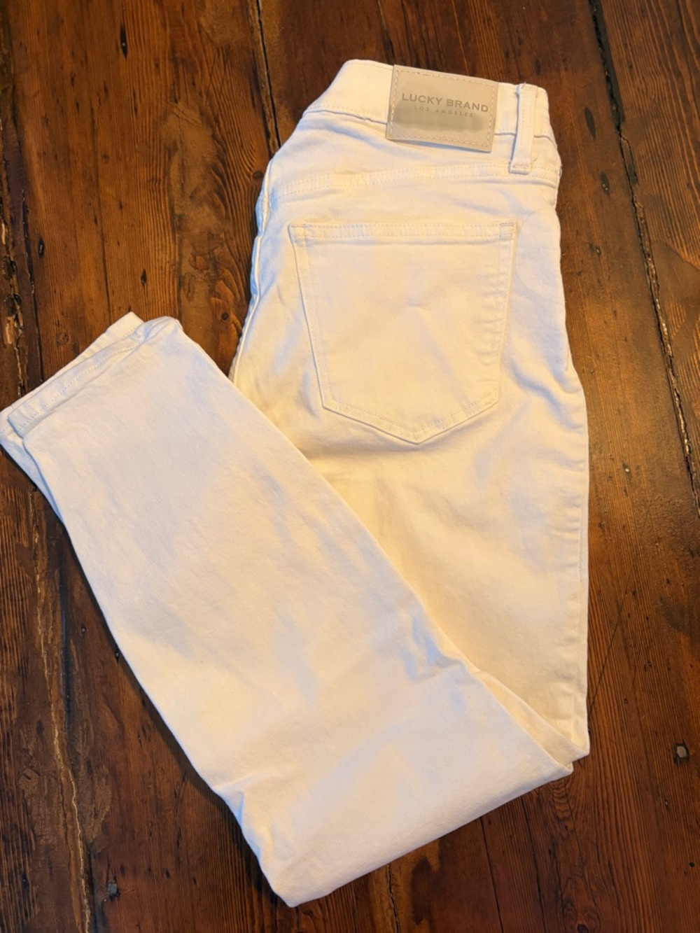 Lucky Brand Women’s White Jeans - Mid Rise Skinny Ava Ankle